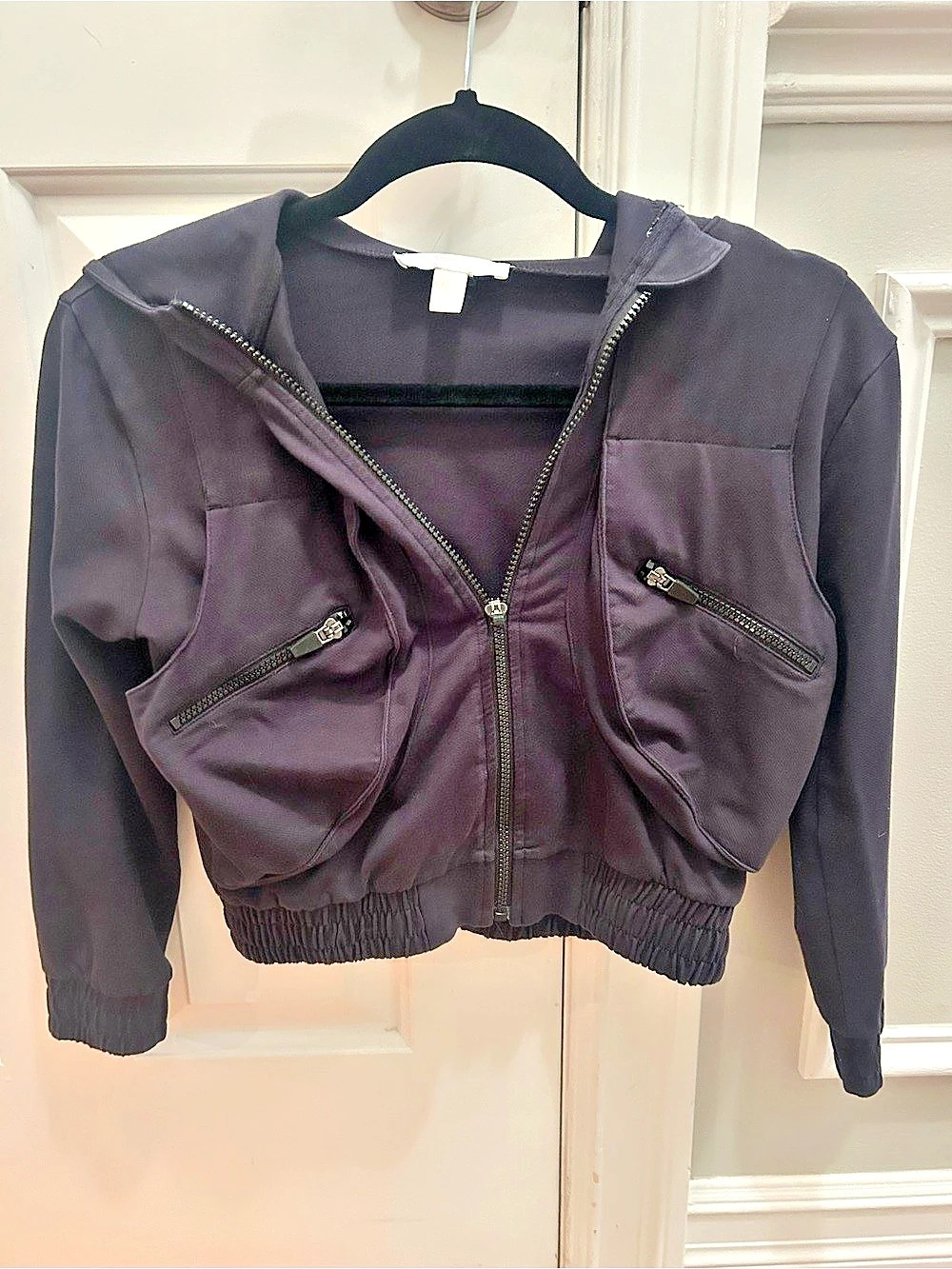Girl Jacket by  Hooded Bomber Jacket in Black Size Small ( size 7/8)